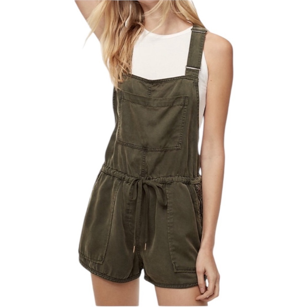 Aritzia Wilfred Free Beatriz Romper in Mossy Stone
